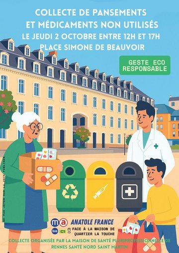 Collecte de pansements et médicaments non utilisés