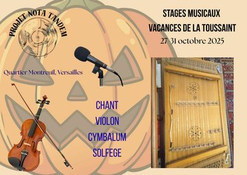 Stages musicaux pendant les vacances de la Toussaint (27 - 31 octobre) - Chant, Violon, Cymbalum, Solfège