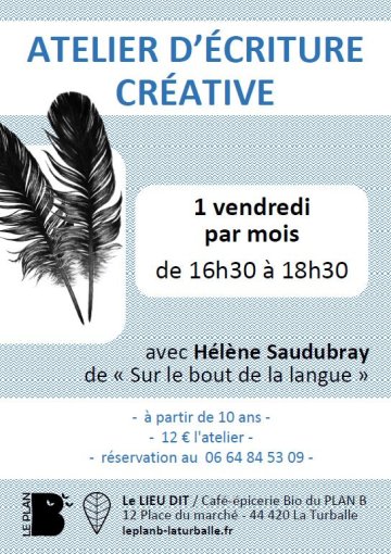 Atelier : écriture créative avec Hélène Saudubray