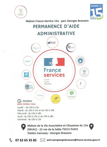 Maison France Service Paris 15e - parc Georges Brassens