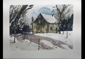 Aquarelle - L'hiver : le silence des blancs