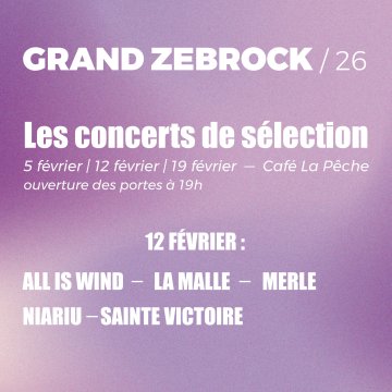 Grand Zebrock 26 - Concerts de sélection