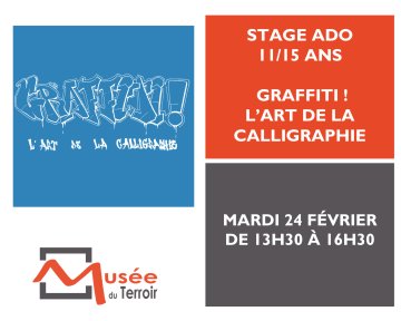 [COMPLET]  Stage Ado 11/15 ans : Graffiti ! L'art de la Calligraphie