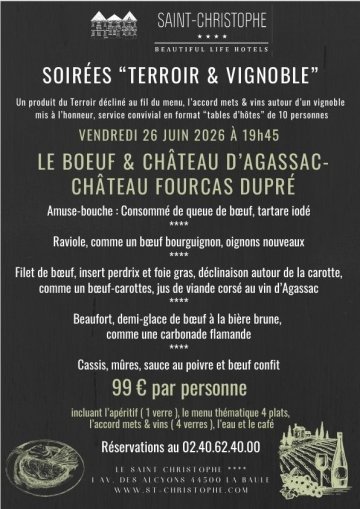Soirées Terroir et vignoble au restaurant le Saint-Christophe