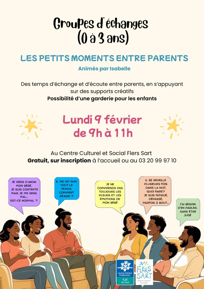 Groupe d'échange - Les petits moments entre parents (0 à 3 ans)