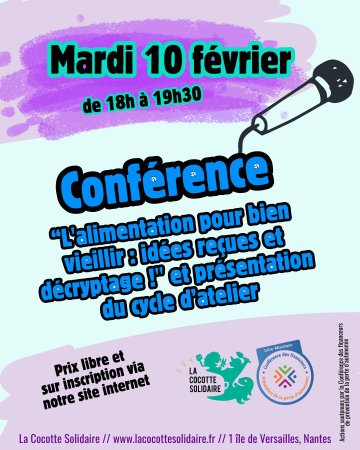 Conférence "L'alimentation pour bien vieillir : idées reçues et décryptage!" et présentation du cycle d'atelier