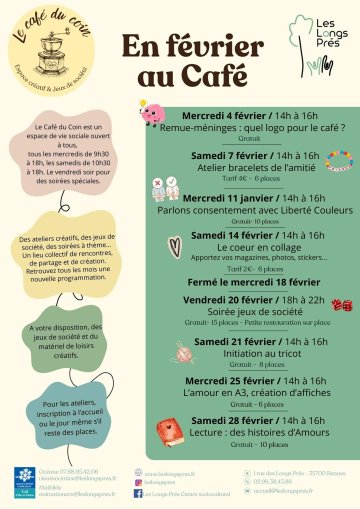 Au Café du coin en février