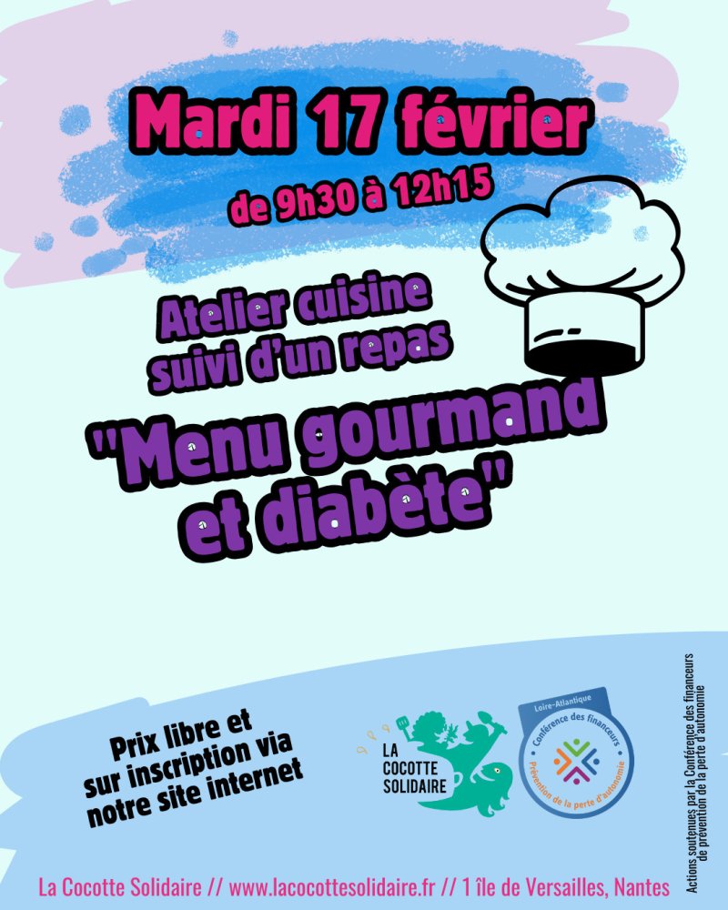 Atelier cuisine "Menu gourmand et diabète"
