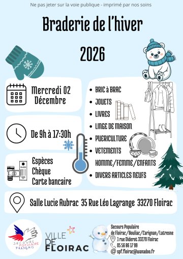 Braderie d'hiver du Secours Populaire de Floirac