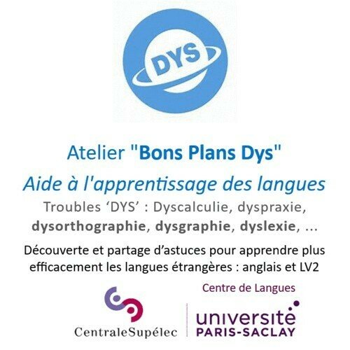 Atelier Bons plans dys : Aide à l'apprentissage des langues