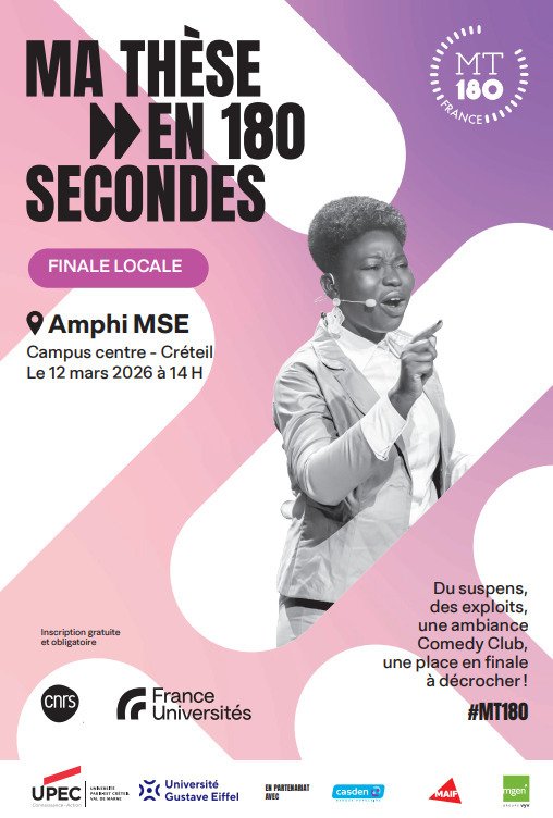 Ma thèse en 180 secondes : finale locale du collège Doctoral Paris-Est Partenaires