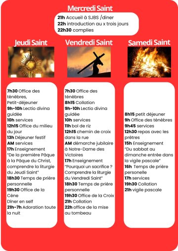 18 - 30 ans Vivre autrement les 3 Jours Saints
