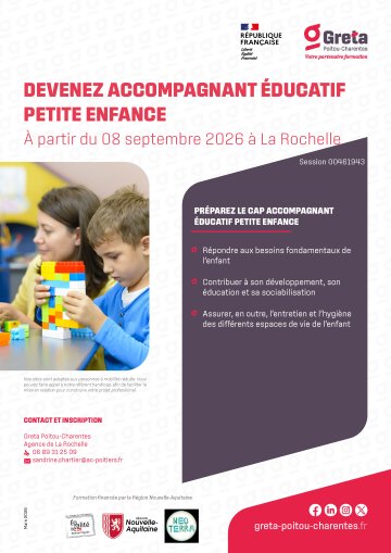 Formation CAP Accompagnant éducatif petite enfance à La Rochelle
