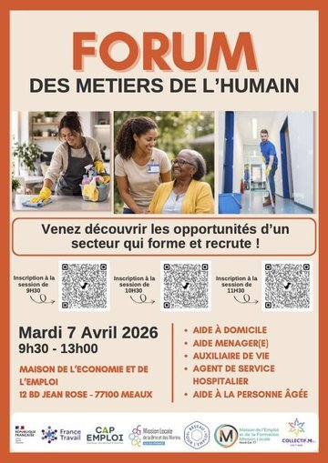 Forum des métiers de l'humain mardi 7 avril à Meaux