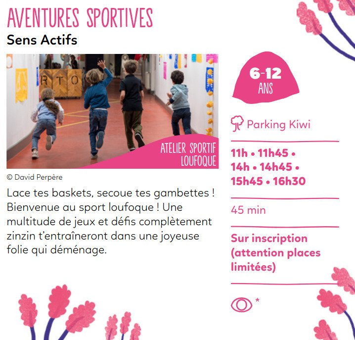 Retrouvez notre atelier "aventure sportive" au festival les Extras de Mars