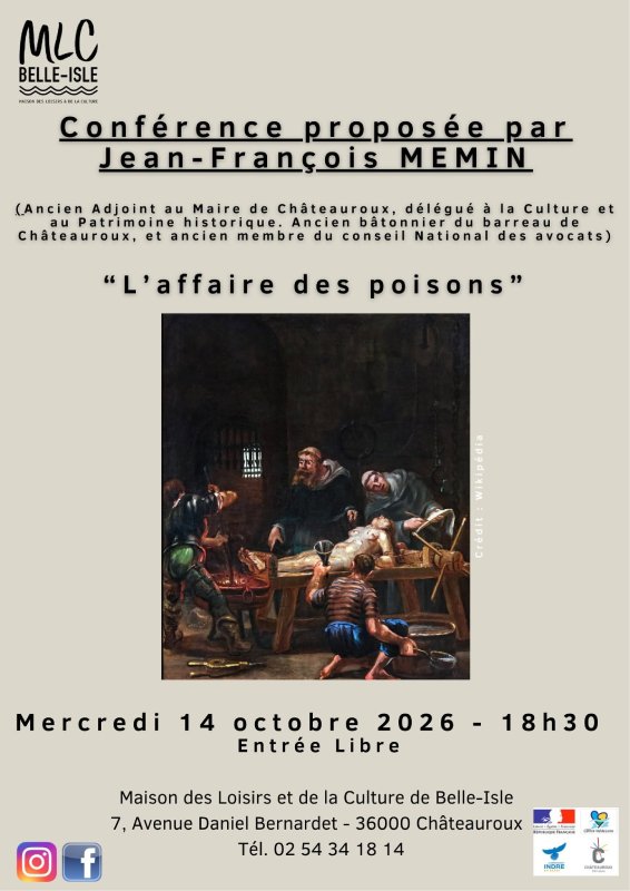 Conférence : "L'affaire des poisons" par Jean-François MEMIN