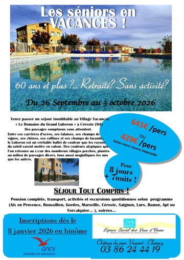 Les séniors en vacances ! Séjour au village vacances "Le Domaine du Grand Luberon" à Céreste