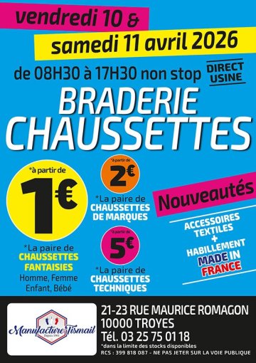Braderie chaussettes direct usine Tismail