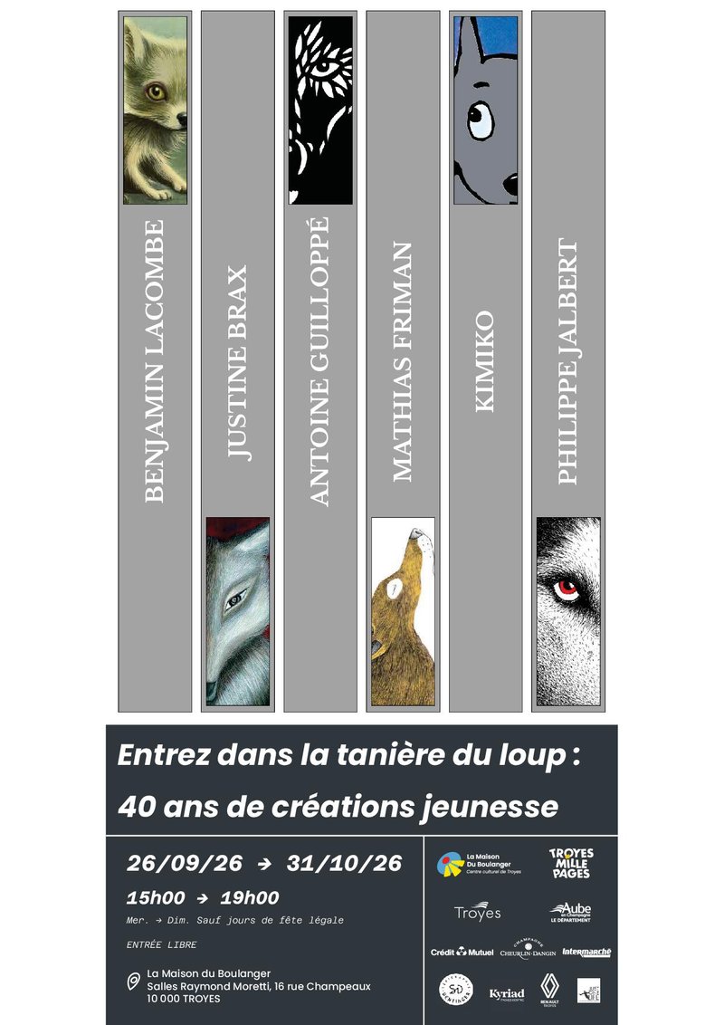 Exposition "Entrez dans la tanière du loup : 40 ans de créations jeunesse"