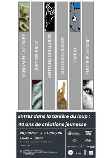 Exposition "Entrez dans la tanière du loup : 40 ans de créations jeunesse"