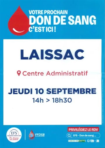 Don du sang à Laissac