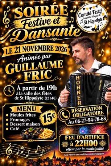 Soirée dansante "moules frites" animée par Guillaume Fric