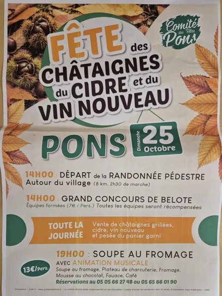Fête des châtaignes, du cidre et du vin nouveau à Pons