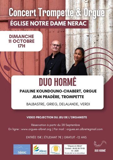 Orgues en Albret - "Duo Horme" - Concert orgue & trompette