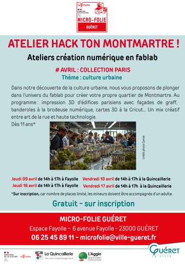 Hack ton Montmartre :  Ateliers création numérique en fablab