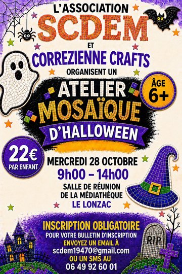 Médiathèque : Atelier mosaïque d'Halloween