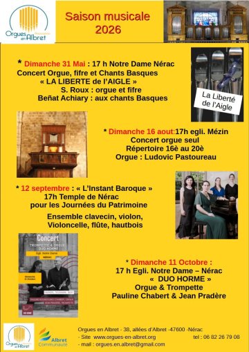 Concert Orgues en Albret - La liberté de l'aigle