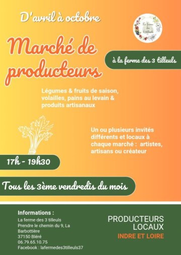 Marché de producteurs à la Ferme des 3 Tilleuls