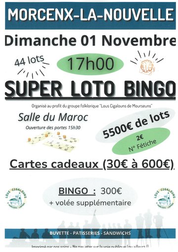 Super Loto Bingo  de "Los Cigalouns de Mourseuns"