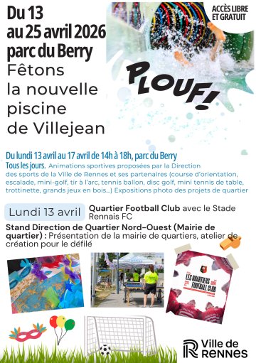 Fêtons la nouvelle piscine de Villejean -  Lundi 13 avril