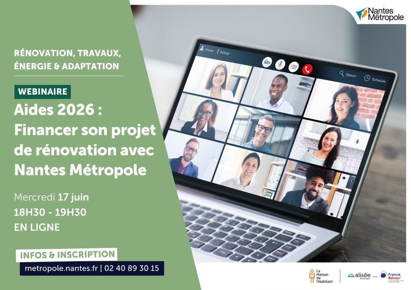 [Webinaire] Aides financières 2026 : Financer son projet de rénovation avec Nantes Métropole