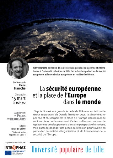 Conférence : La sécurité européenne et la place de l’Europe dans le monde