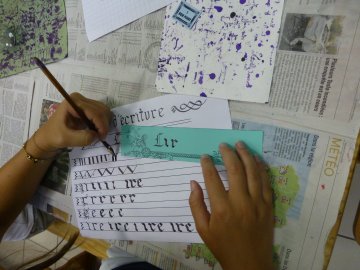 Calligraphie sur marque-page