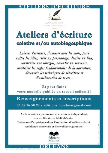 Ateliers d'écriture créative
