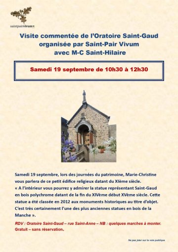 Visite commentée de l'Oratoire Saint-Gaud