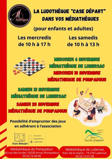 Ludothèque "case départ" à la médiathèque de Lubersac