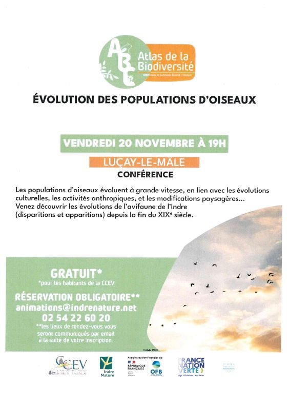 Conférence - Evolution des populations d'oiseaux
