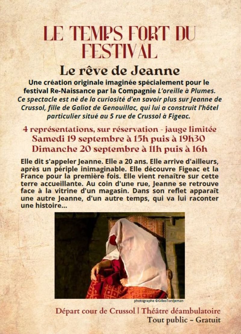 Festival Re-naissance : Le rêve de Jeanne, théâtre déambulatoire