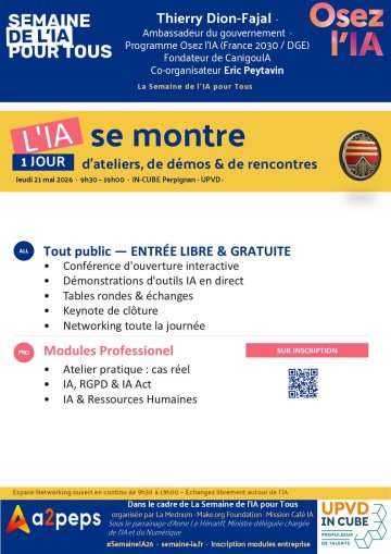 L'IA se montre — 1 JOURS d'ateliers, de démos & de rencontres — Perpignan