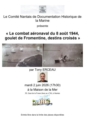 Conférence histoire: combat aéronaval le 8 aout 1944 dans le goulet de Fromentine
