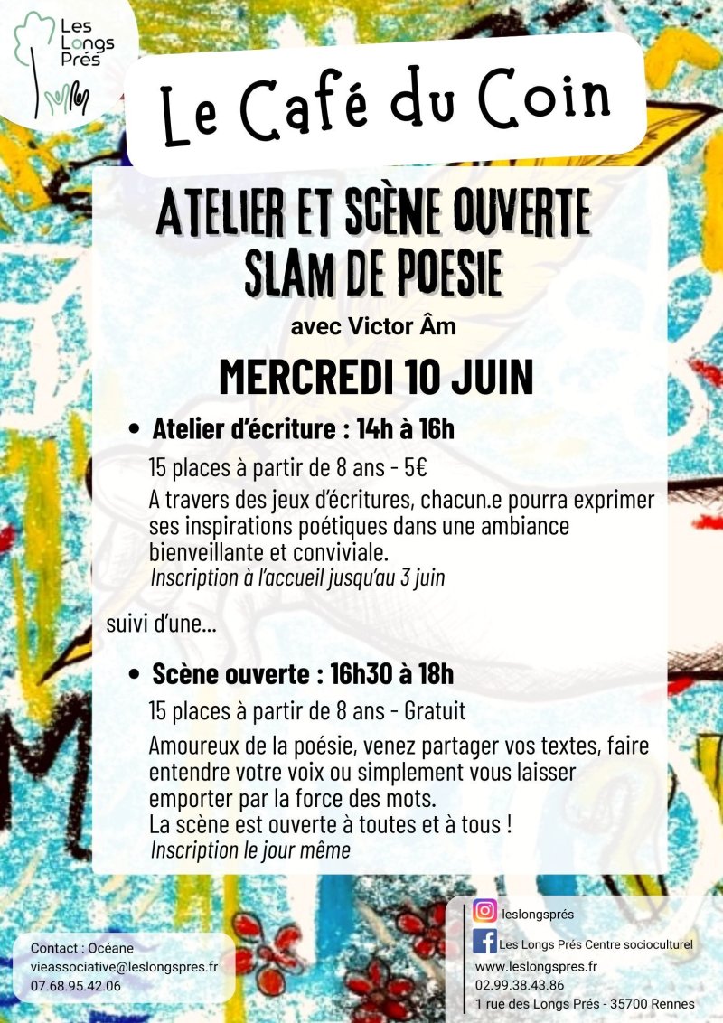 Atelier et scène ouverte Slam de Poésie