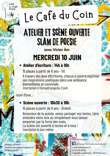 Atelier et scène ouverte Slam de Poésie