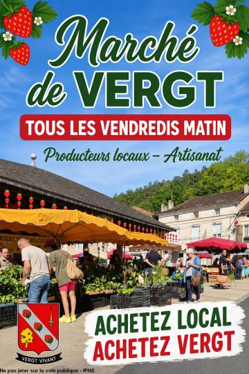 Marché hebdomadaire du vendredi à Vergt