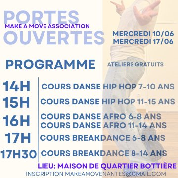 Ateliers et Portes ouvertes danse hip-hop - Association Make a Move