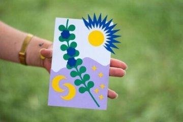 Atelier collage - créez votre carte postale et votre éventail - Avec Retour chariot