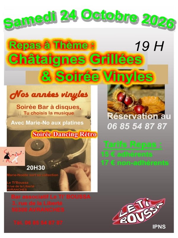 Soirée dancing rétro et repas à thème "châtaignes"
